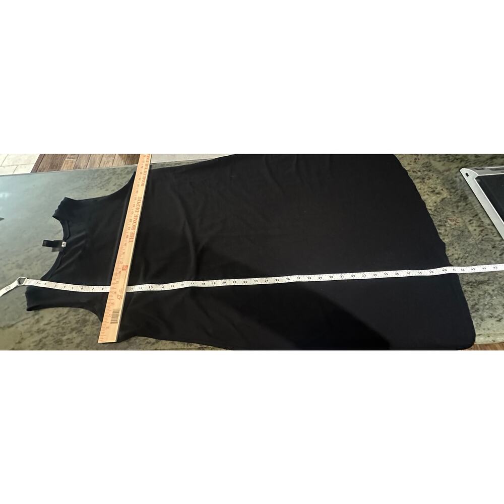 Eileen Fisher Black Sleeveless Stretch Jersey A-Line Midi Dress Women's L - Picture 6 of 10